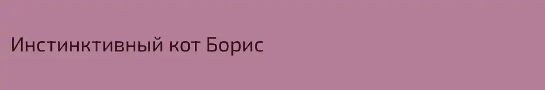 Инстинктивный кот Борис